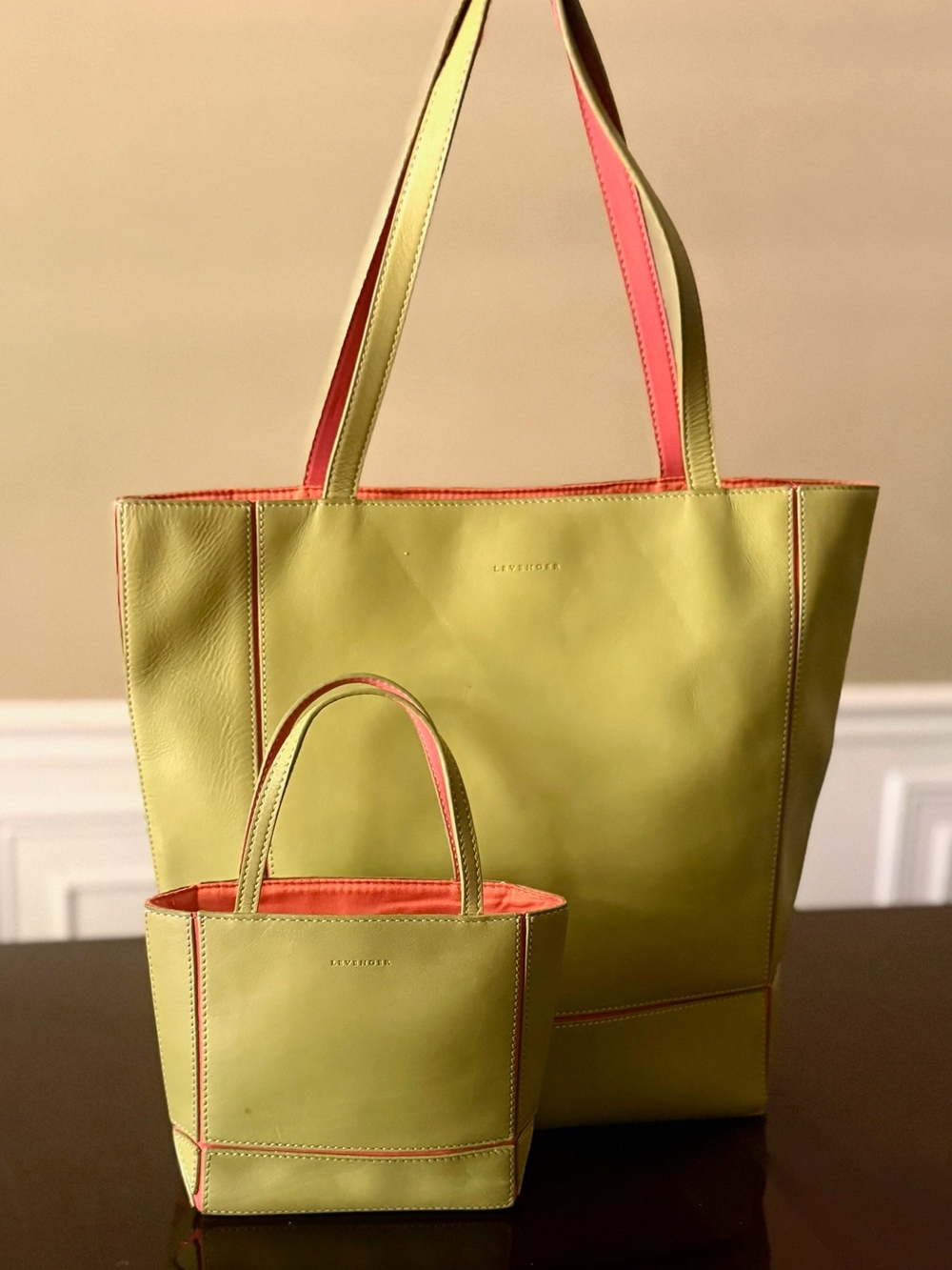 Levenger Large Tote with Mini Companion Tote